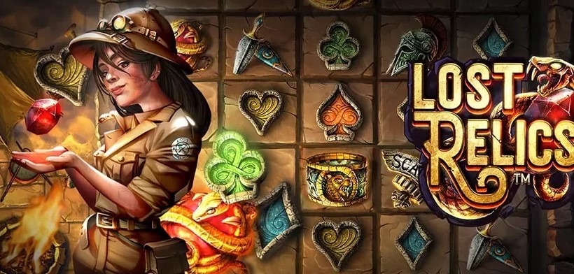  slot Lost Relics, NetEnt, jogos de caça-níqueis, mecânica de jogo, recursos adicionais, tesouros escondidos